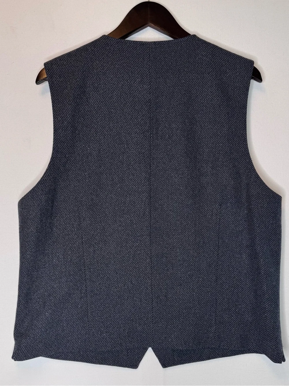 Joseph Abboud Navy Tweed Herringbone Vest size XL wool blend plaid lined office